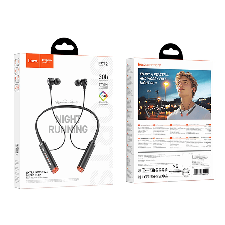 Hoco ES72 Benevolent Negro – Auriculares Bluetooth 5.4, 30h de batería 3