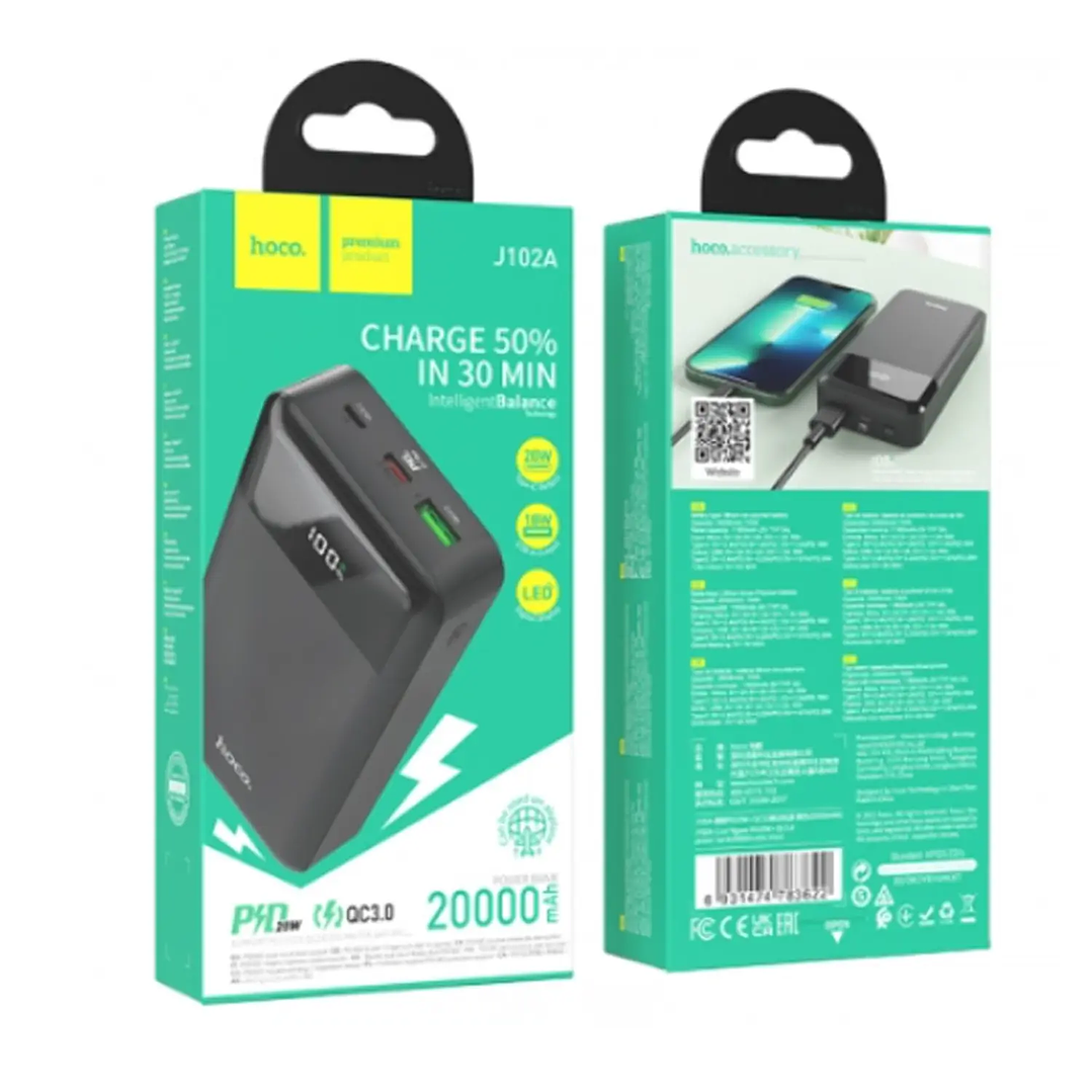 Powerbank Hoco J102A 20000mAh 20W PD+QC carga rápida 2
