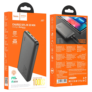 Powerbank Hoco J87 10,000mAh Tacker PD20W+QC3.0 Negro