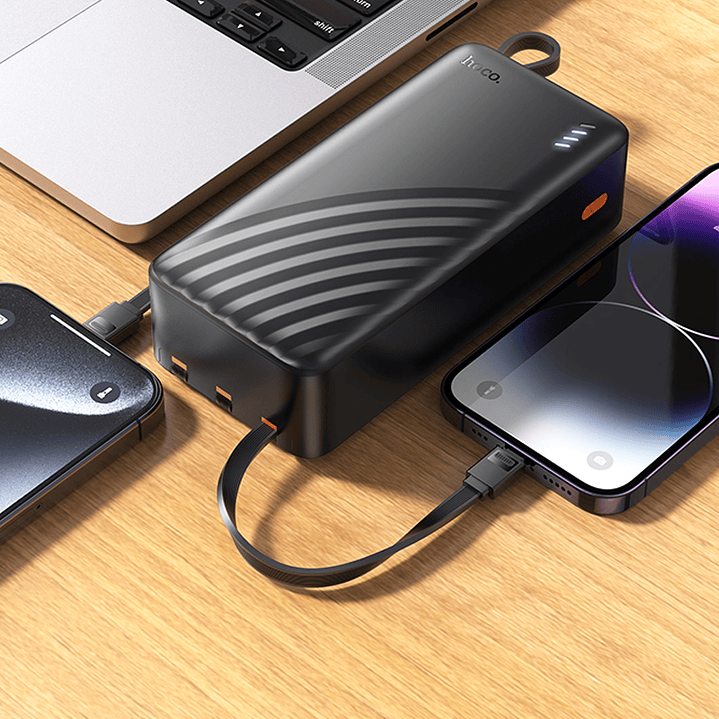 Powerbank Hoco J146B Night tide 4 cables 30000mAh Negro 4