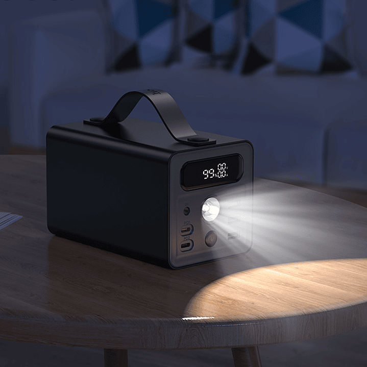 Powerbank Hoco J138 Distant 22.5W+PD20W+DC12V Luz 60000mAh, Negro 5