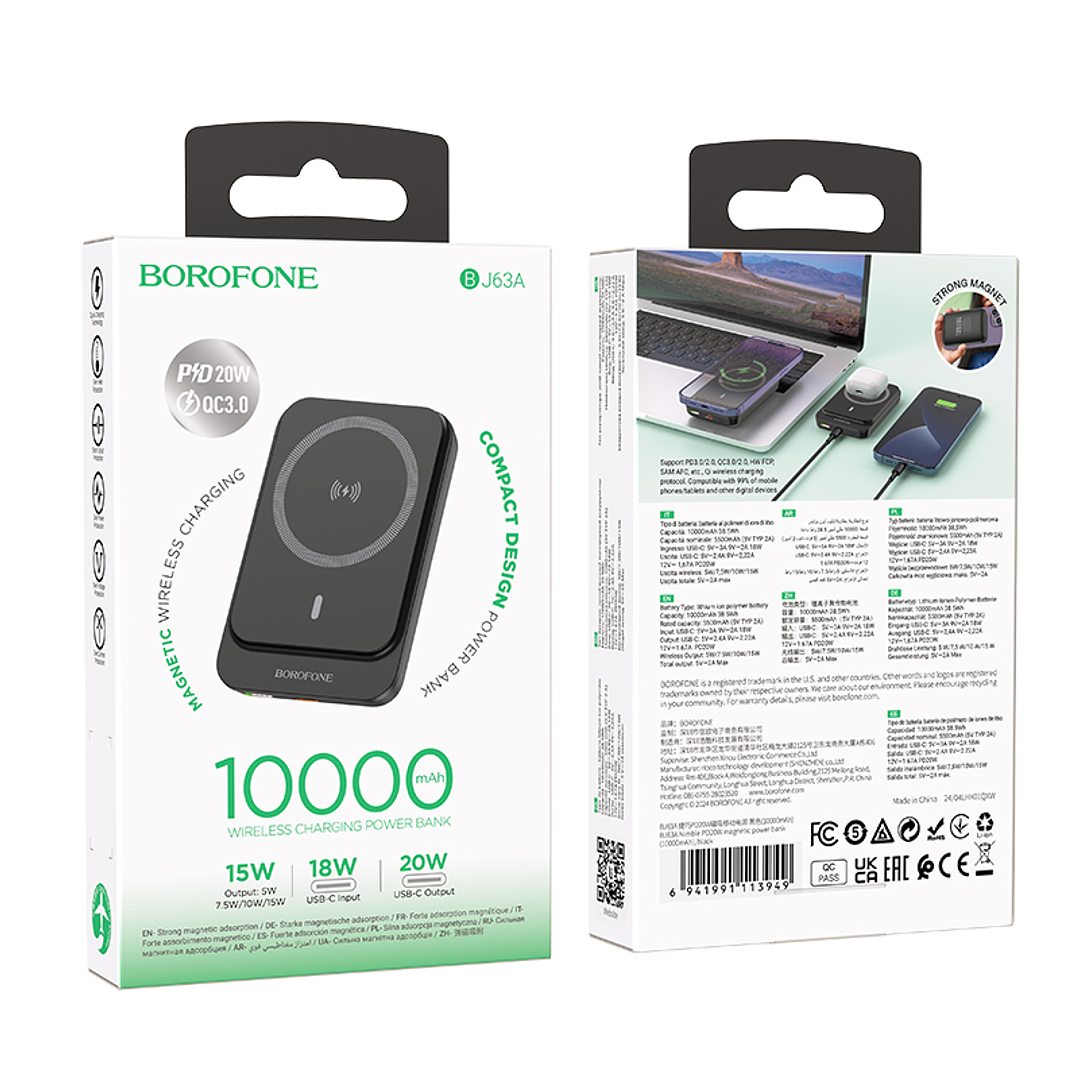 Powerbank Borofone BJ63A Nimble PD20W 10000mAh Negro 2