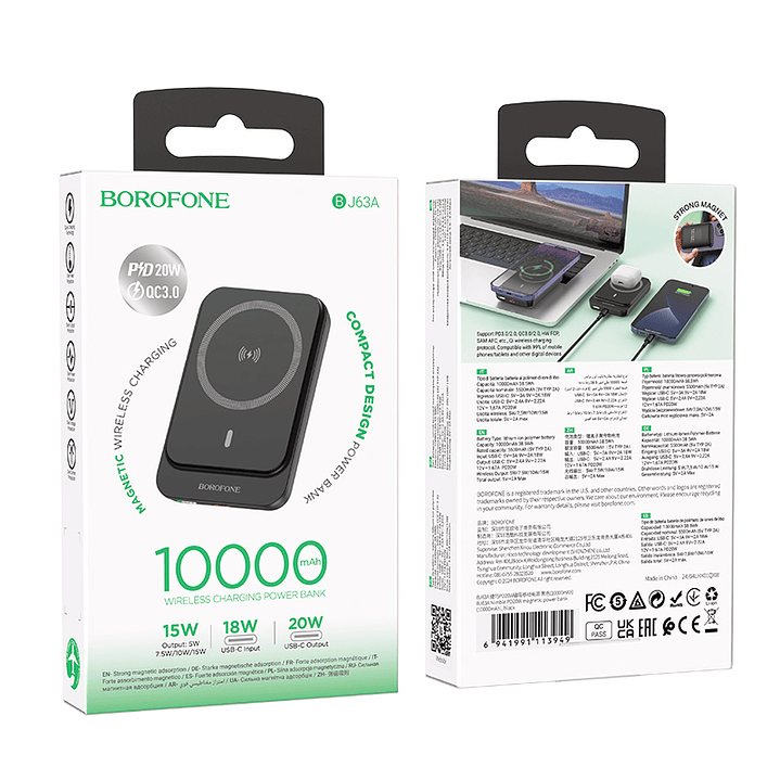 Powerbank Borofone BJ63A Nimble PD20W 10000mAh Negro 2