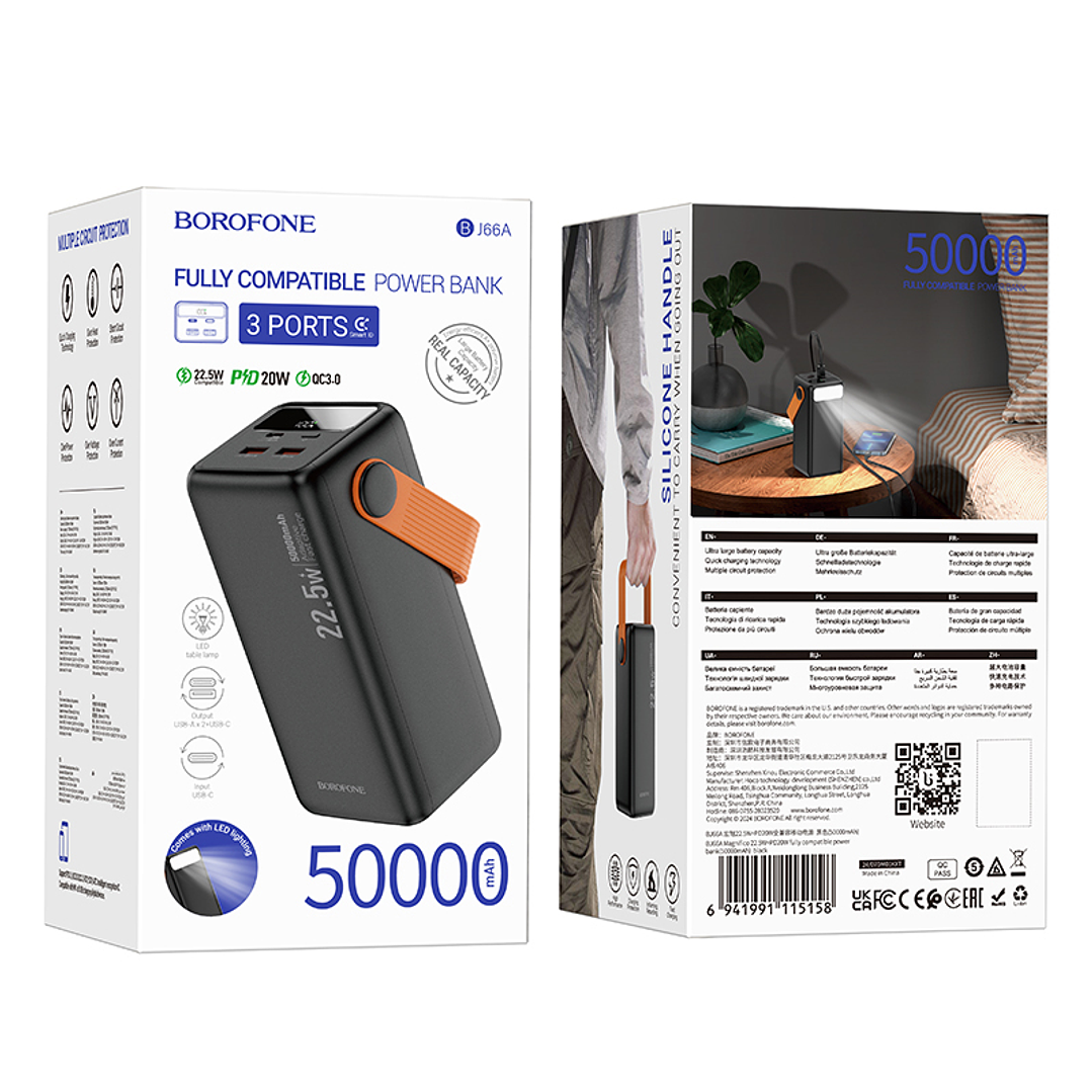 Powerbank Borofone BJ66A Magnifico 22.5W+PD20W 50000mAh negro 2