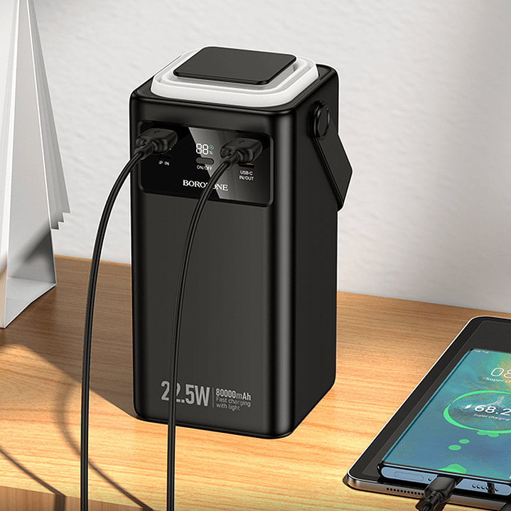 Powerbank Borofone BJ65B High 22.5W+PD20W+4 cables, 80000mAh  8