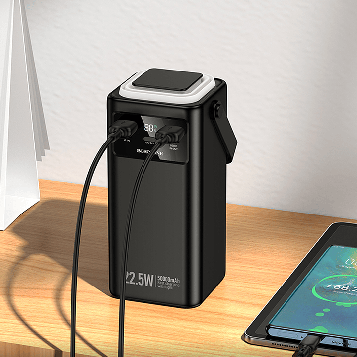 Powerbank Borofone BJ65A High 22.5W+PD20W+4 cables 50000mAh negro 8