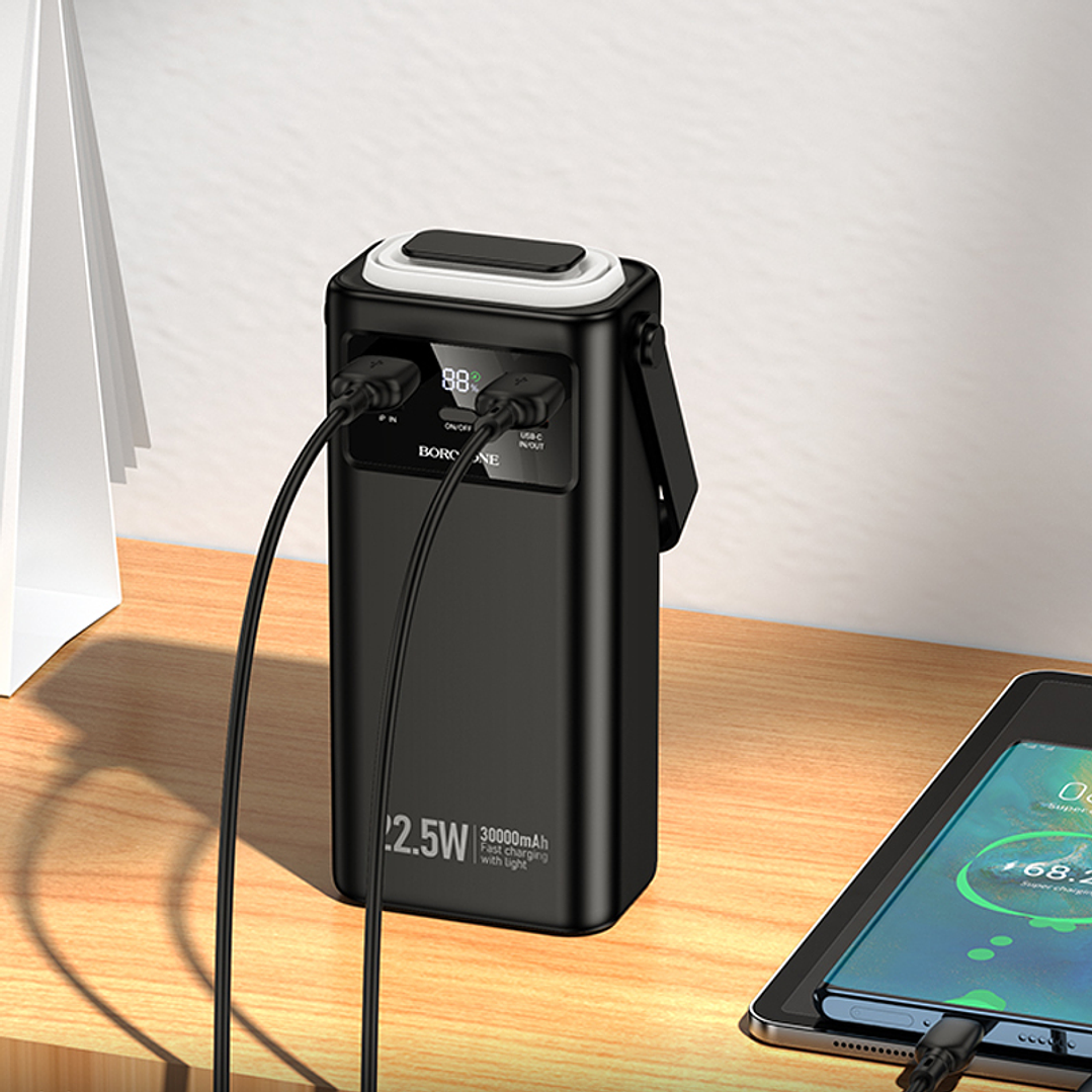 Powerbank Borofone BJ65 High 22.5W+PD20W+4 cables 30000mAh negro 7