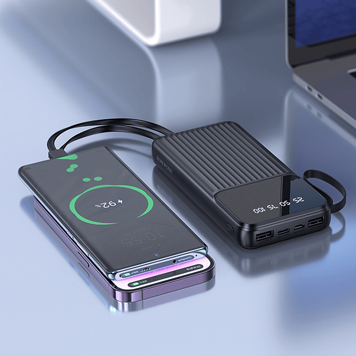 Powerbank Borofonr BJ76 4 cables 10,000mAh Negro 5
