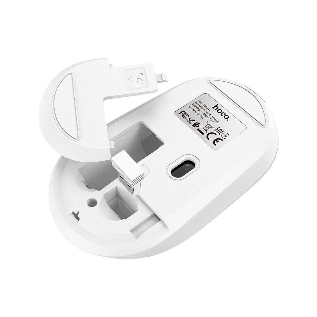 Mouse Hoco Gm14 Platinum Inalambrico 2.4Ghz Blanco 2
