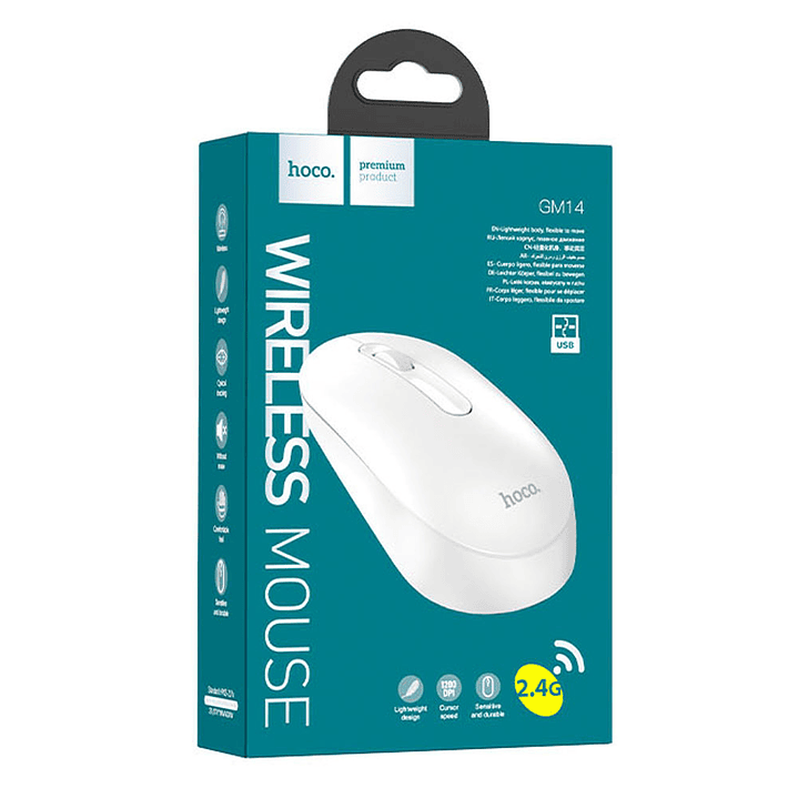 Mouse Hoco Gm14 Platinum Inalambrico 2.4Ghz Blanco 5