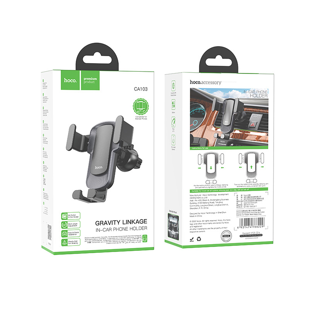 Soporte de Auto Hoco CA103 Gris 2