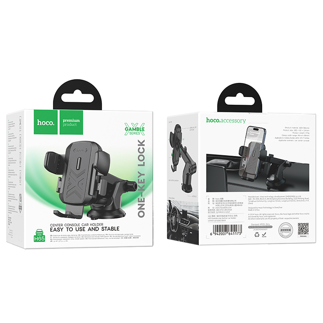 Soporte Auto Hoco H65 Gamble Negro 2