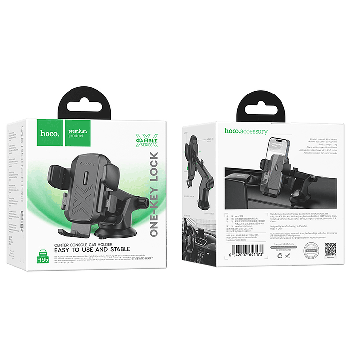 Soporte Auto Hoco H65 Gamble Negro 2