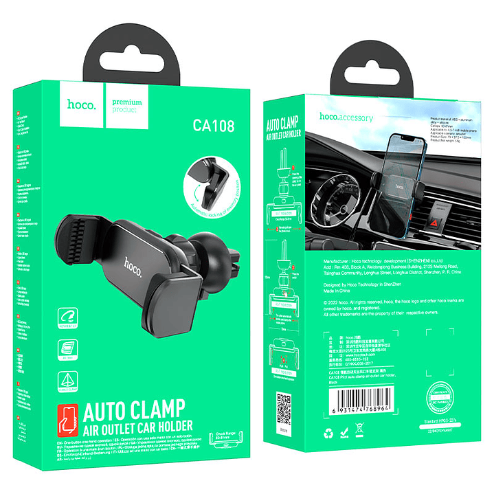 Soporte de Auto Hoco CA108 Pilot Negro 2