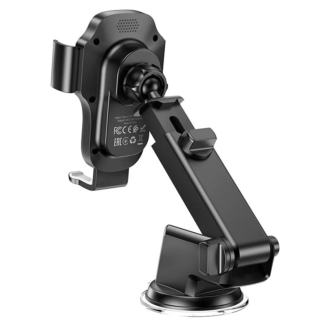 Soporte para Auto Hoco HW3 Wise Carga Inalambrica Negro 4