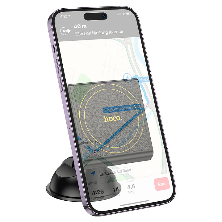 Soporte de Auto Hoco H47 Precious ring magnetico negro 4