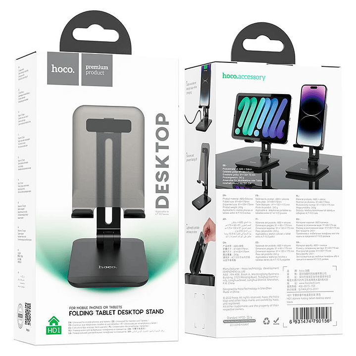 Soporte de Tablet Hoco HD1 Admire para escritorio Negro 2