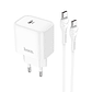 Cargador Casa Hoco DC67 PD20W Cable Tipo C a Tipo C Blanco - SEC - Miniatura 1