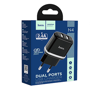 Cargador Casa Hoco N4 2.4A Dual Port Negro - SEC