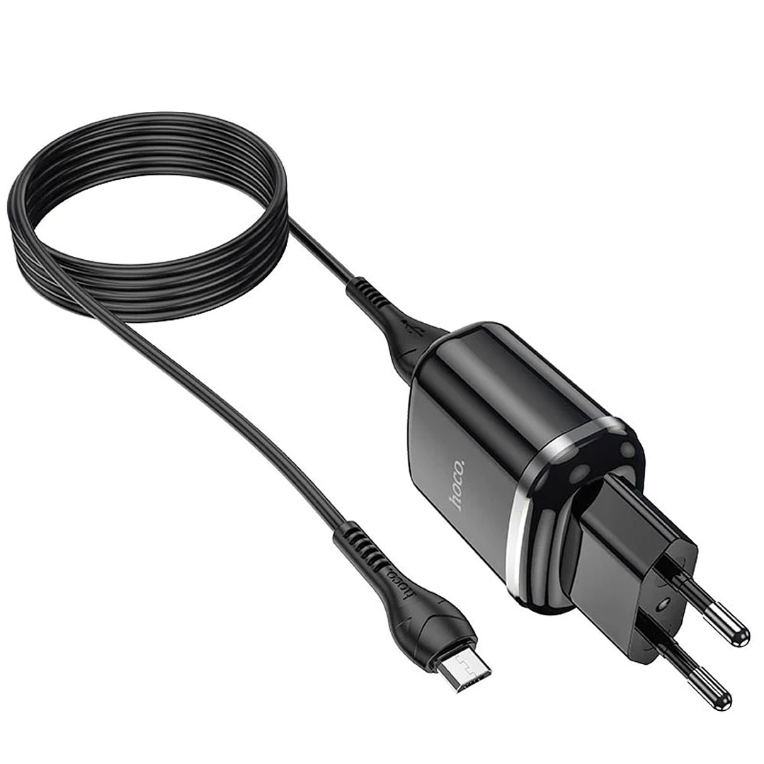 Cargador Hoco N4 Aspiring Micro USB Doble Puerto Negro 1