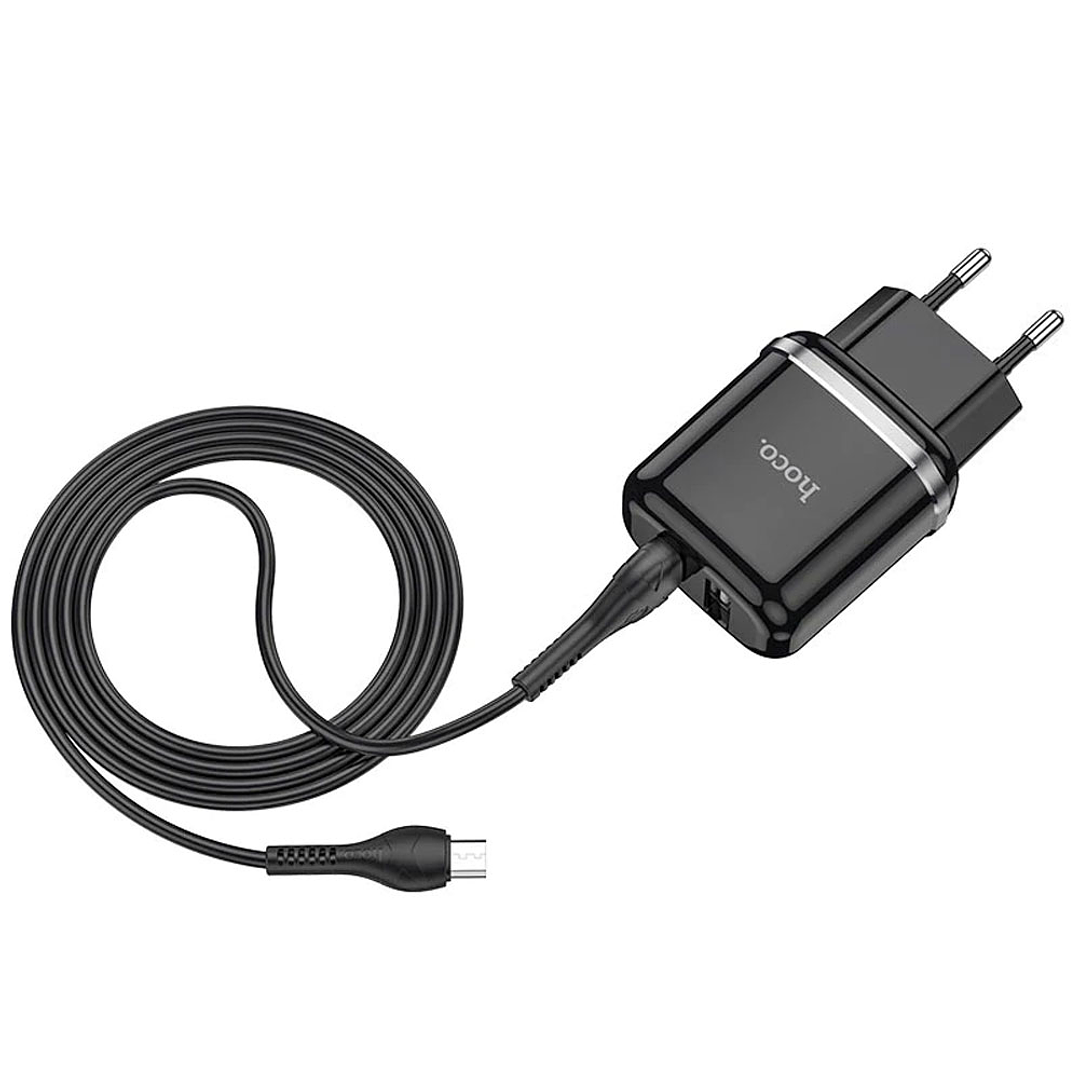 Cargador Hoco N4 Aspiring Micro USB Doble Puerto Negro 3