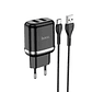 Cargador Hoco N4 cable Tipo C 2.4A Negro - Miniatura 1