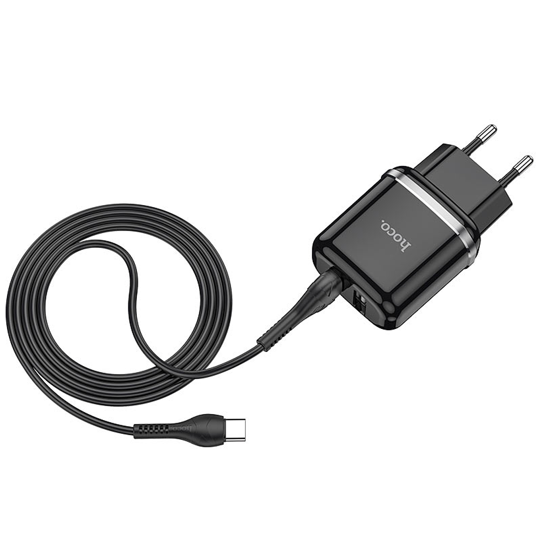 Cargador Hoco N4 cable Tipo C 2.4A Negro 3