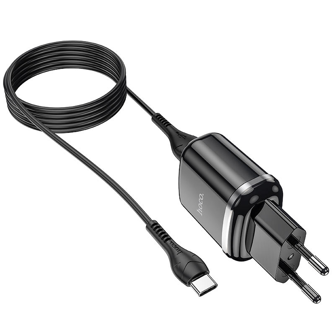 Cargador Hoco N4 cable Tipo C 2.4A Negro 4