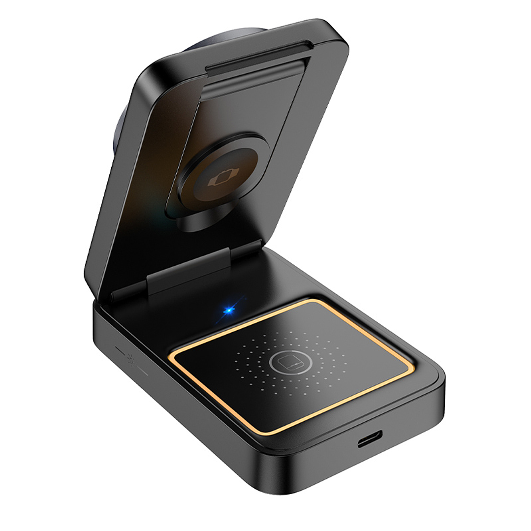 Cargador Inalámbrico Hoco CQ21 Power 3 en 1 Negro 3