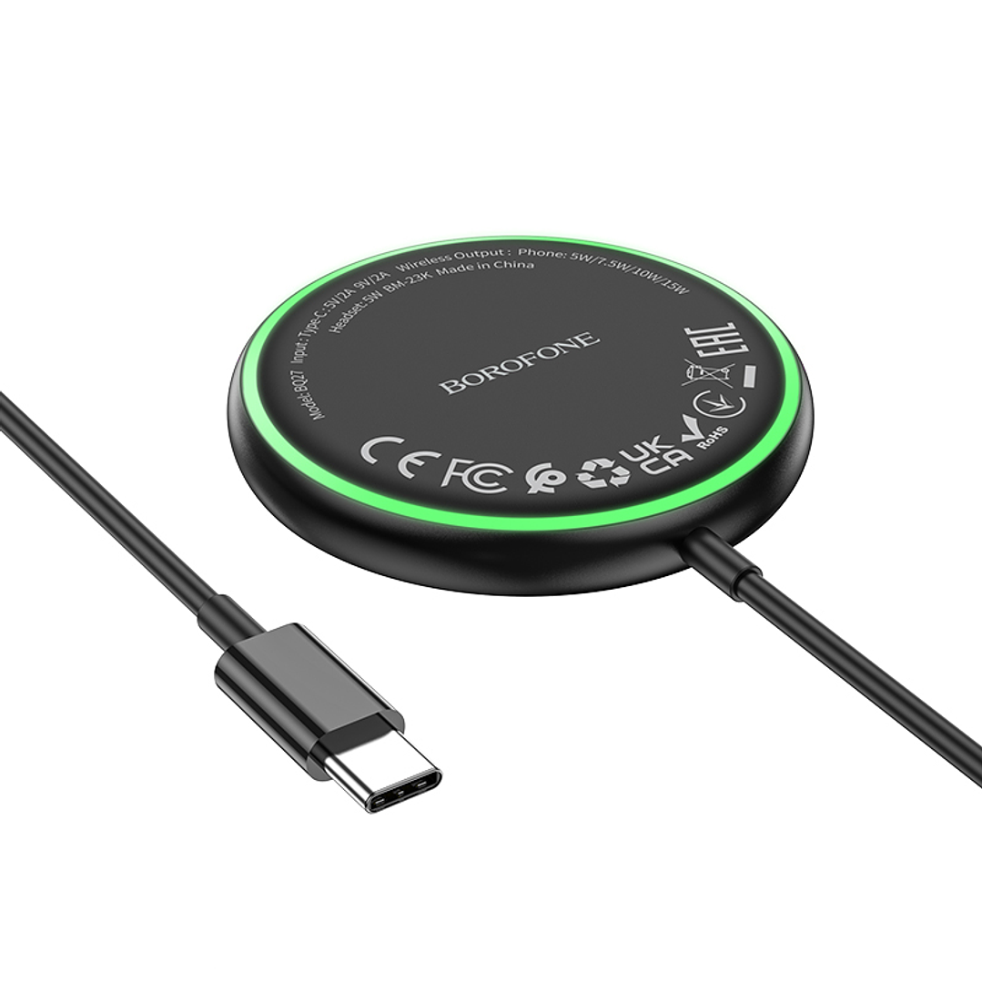 Cargador Inalambrico Borofone BQ27 Pole Negro 3
