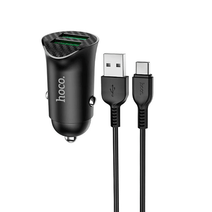 Hoco cargador auto dual Z39 Farsighted QC3.0 cable tipo C 4