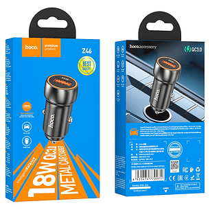 Cargador Auto Hoco Z46 QC3.0 Gris
