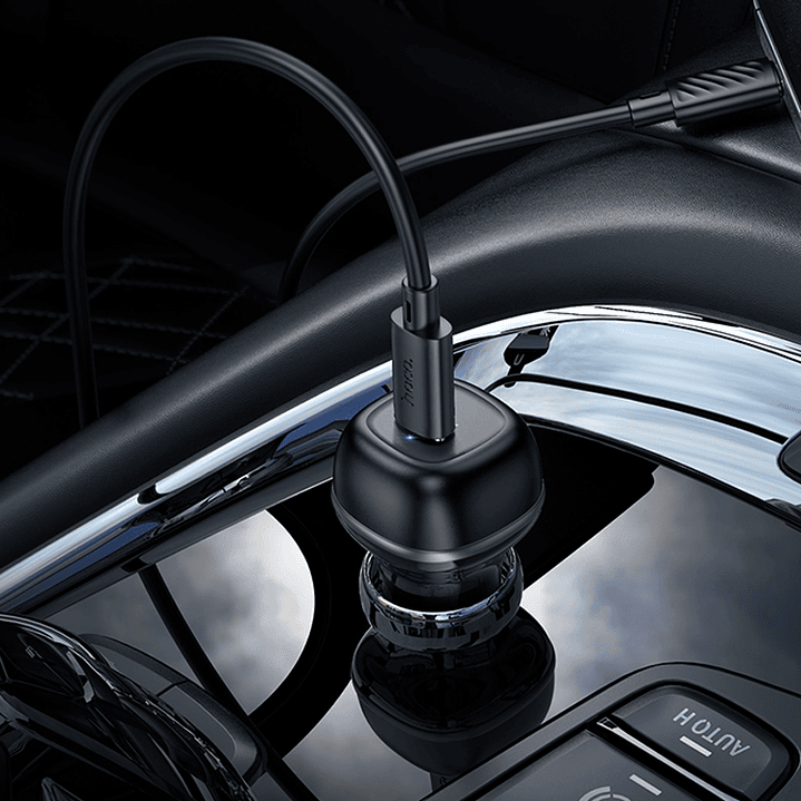 Cargador Auto Hoco Z58 Rank PD30W Cable C a iP negro 6