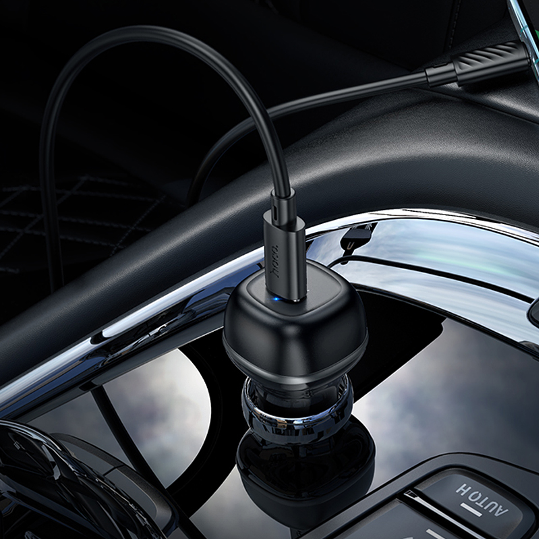 Cargador Auto Hoco Z58 Rank PD30W Cable C a C negro 6