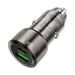 Cargador de Auto Hoco Z52 Spacious PD38W USB C USB A Negro