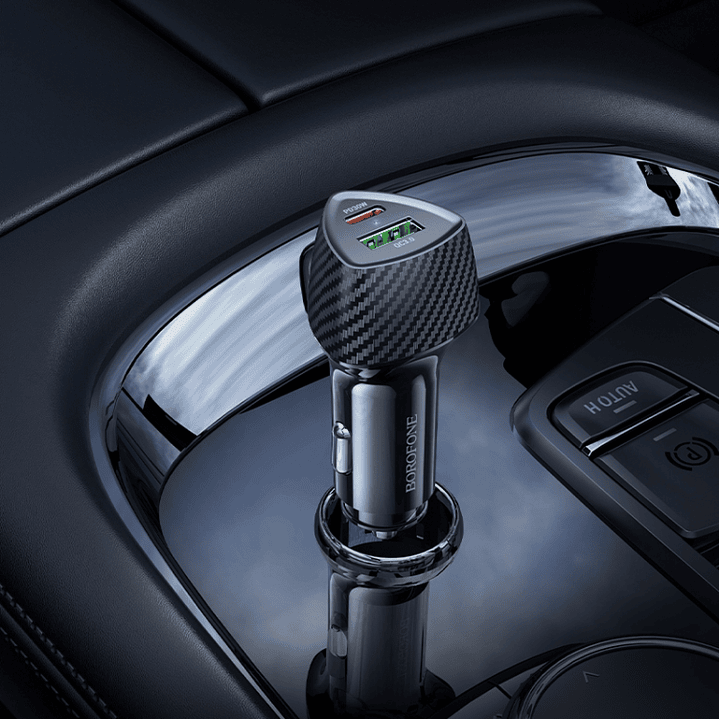 Cargador de auto Borofone BZ31C, PD30W tipo C + QC3.0 5