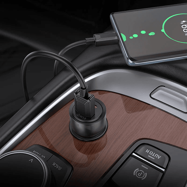 Cargador de Auto Hoco Z52 Spacious PD38W Cable Tipo C Negro 4