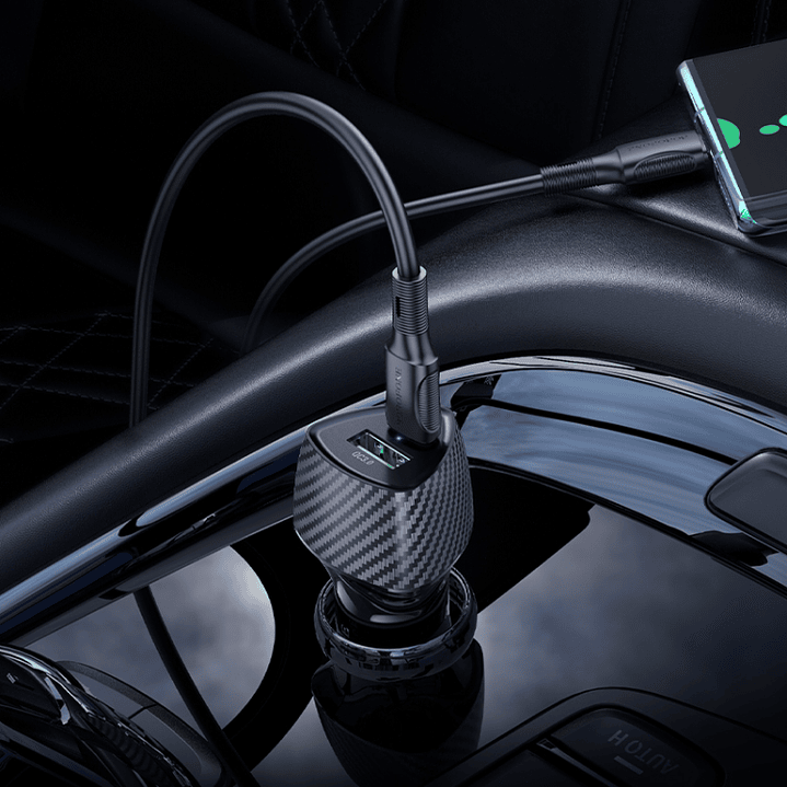 Cargador de auto Borofone BZ31C, PD30W tipo C + QC3.0, con cable tipo C a tipo C 6