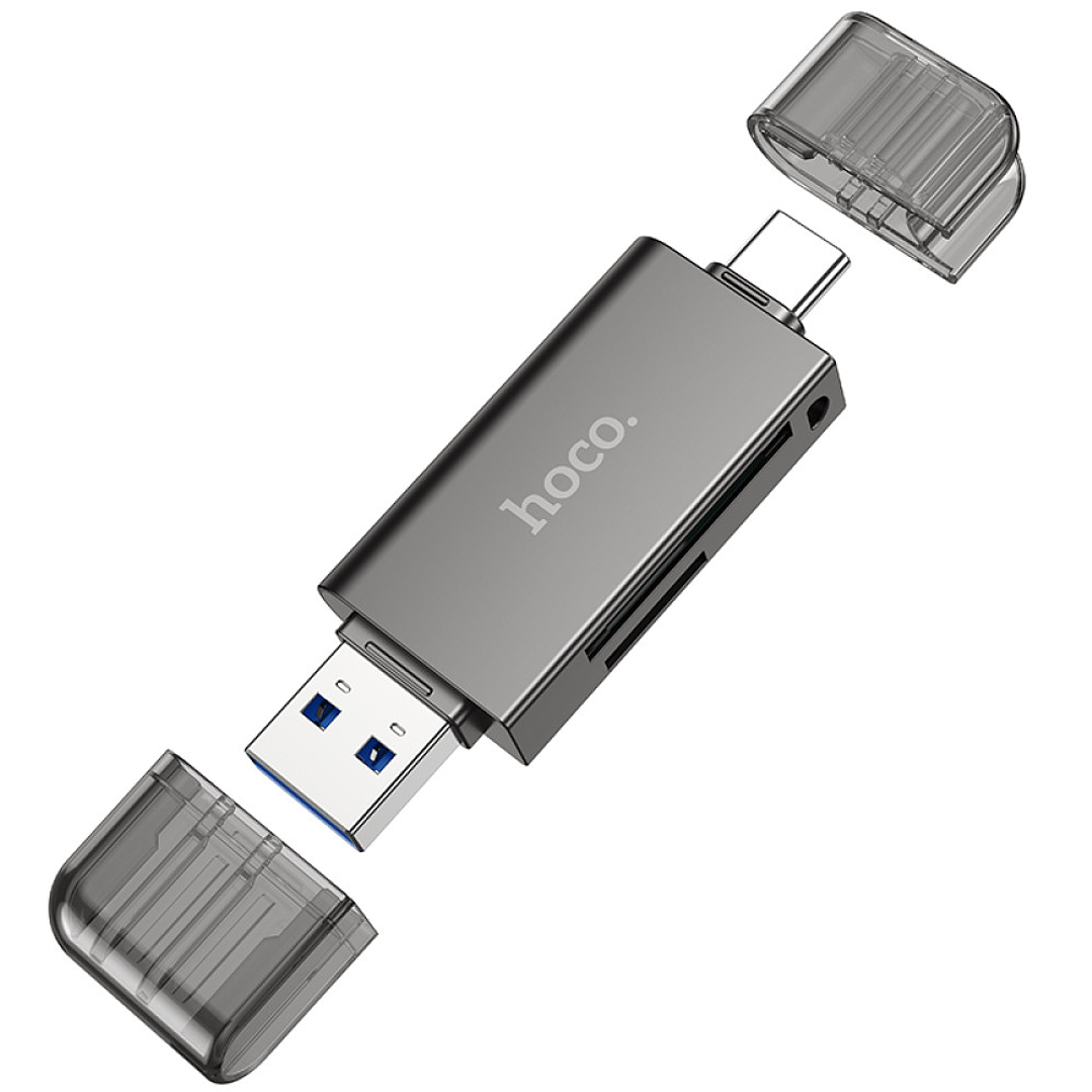 Lector de Tarjetas Hoco HB39 USB/Type-C 3.0 Gris 1