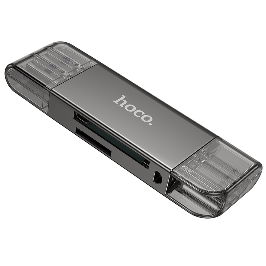 Lector de Tarjetas Hoco HB39 USB/Type-C 3.0 Gris 3