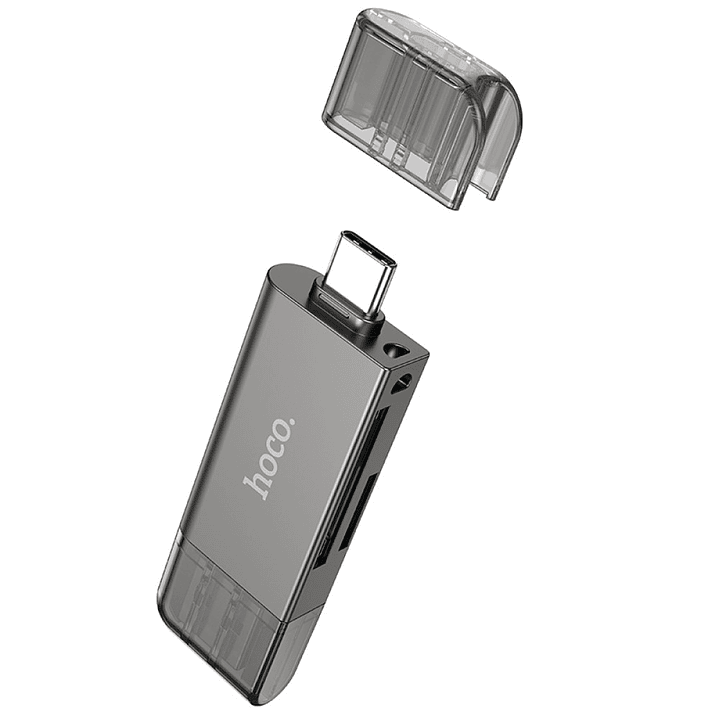Lector de Tarjetas Hoco HB39 USB/Type-C 3.0 Gris 4