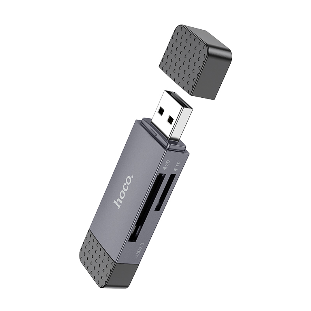Lector tarjeta Hoco HB45 Spirit USB/Type-C 2.0 Gris 5