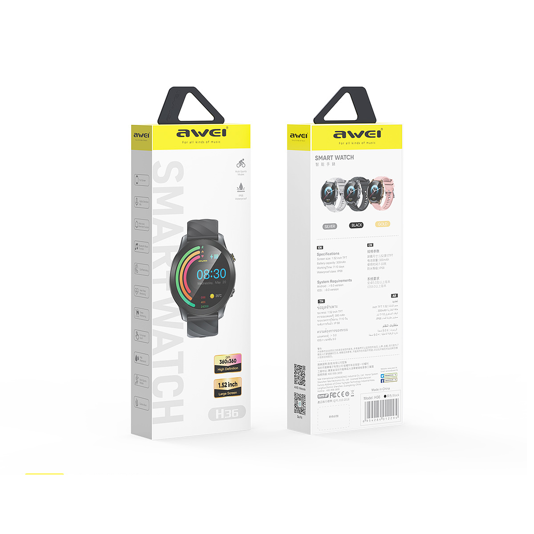 Smartwatch Awei H36 Negro 2