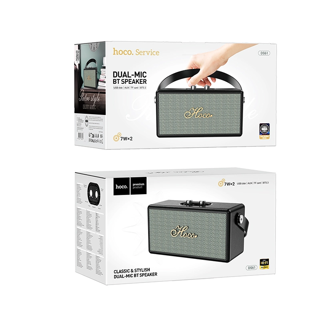 Parlante Retro Cuero Hoco DS61 Rhyme  2