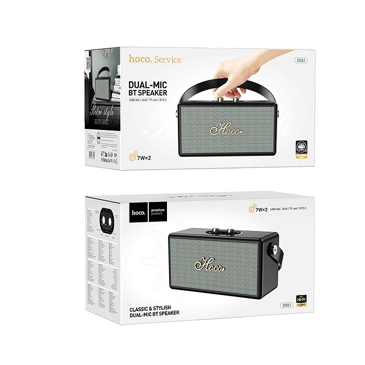 Parlante Retro Cuero Hoco DS61 Rhyme  2