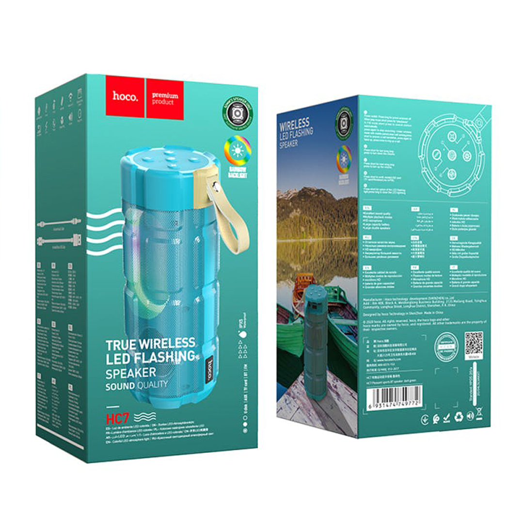 Parlante Hoco HC7 Pleasant sports Bluetooth FM TF AUX Azul 2