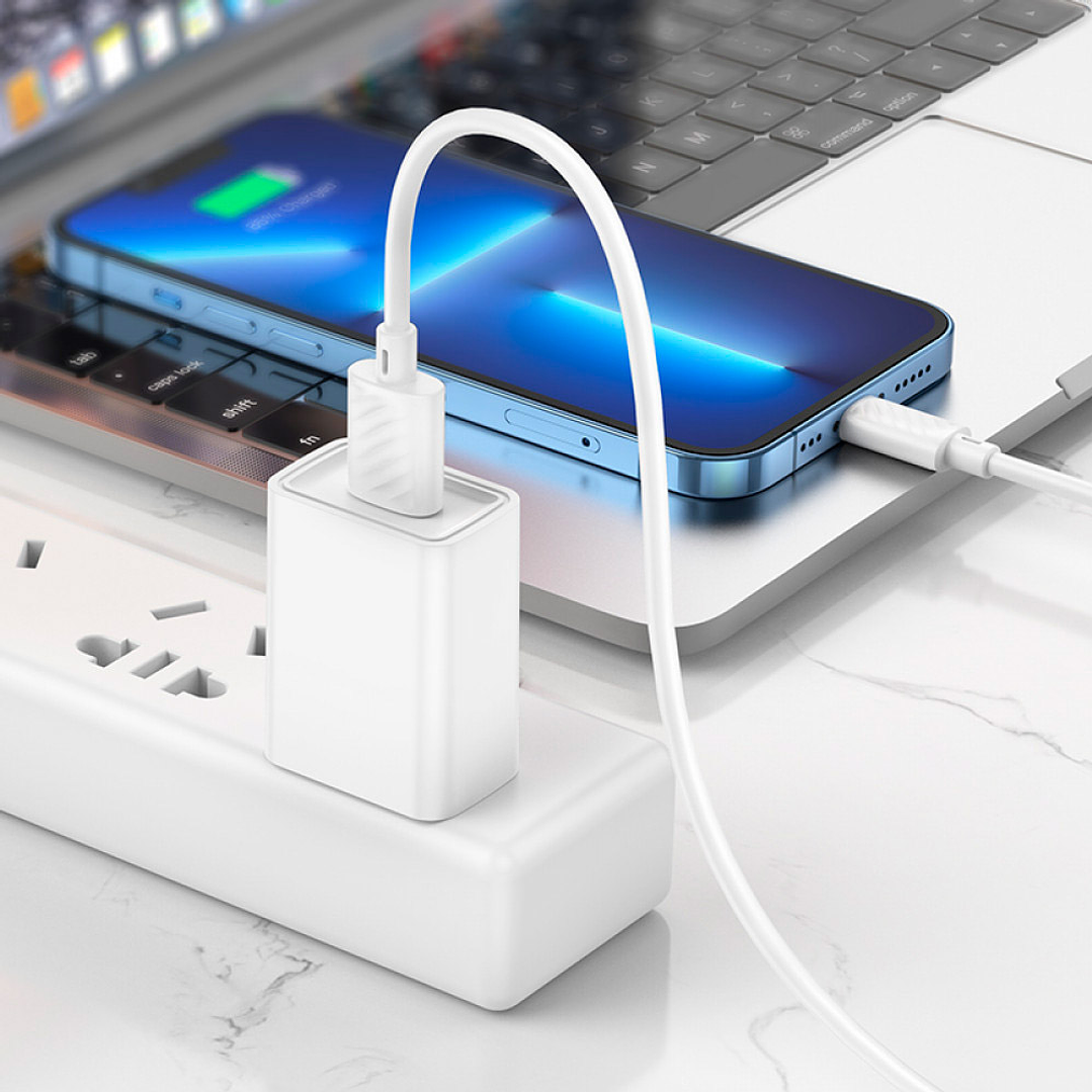 Cable Hoco X88 Gratified USB A Lightning 1m Blanco 3