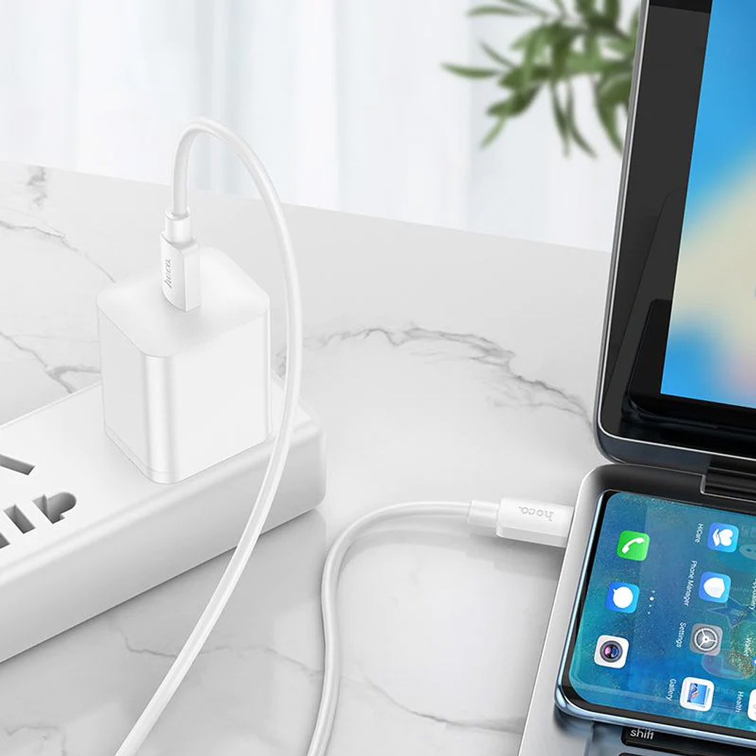 Cable Hoco X96 Hyper 100W USB Tipo C a USB Tipo C Blanco 4