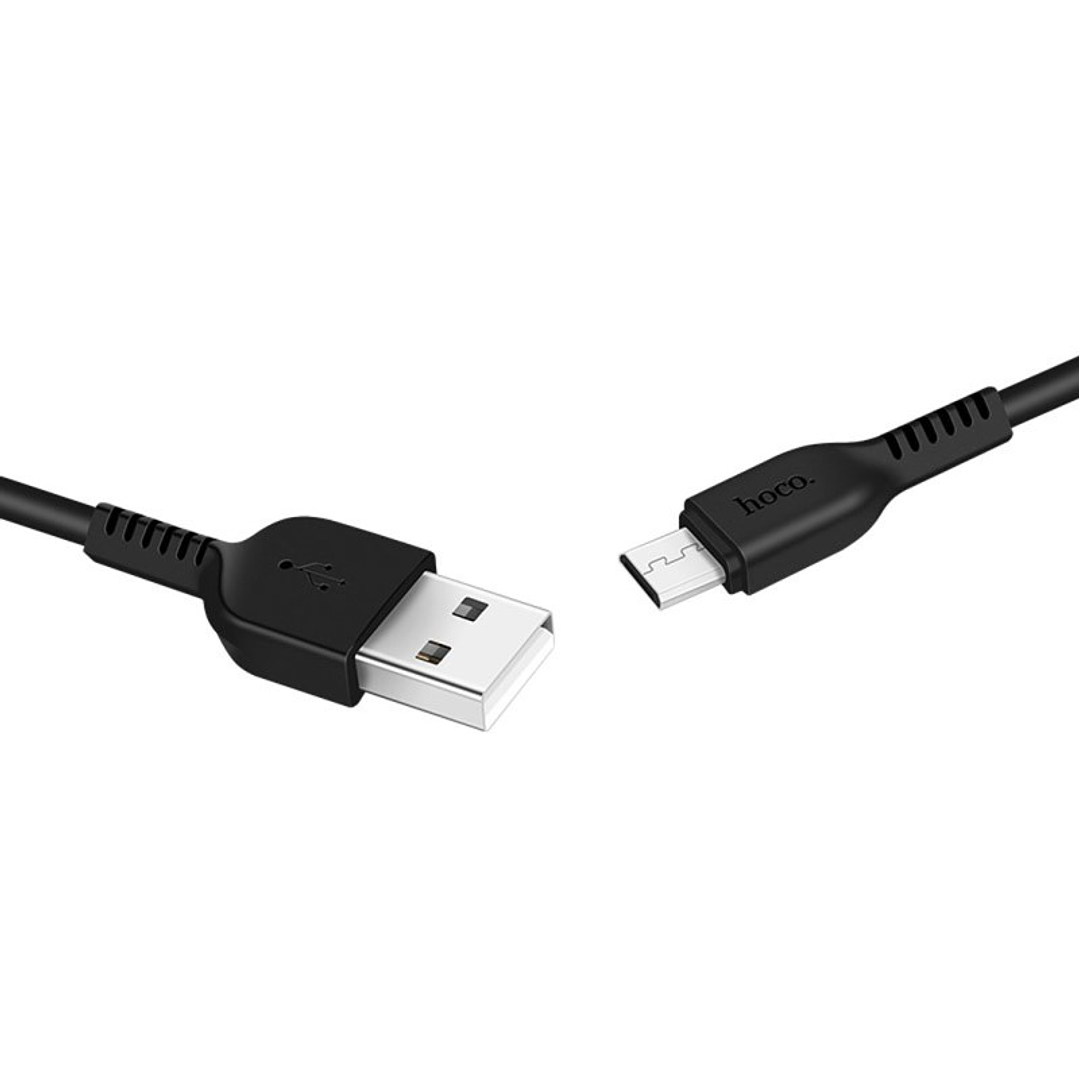 Cable Micro USB Hoco Data & Sincronización X20 2A 3M Negro 1