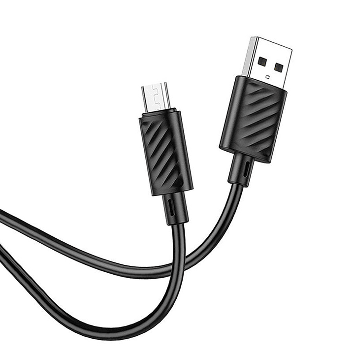 Cable Hoco X88 Gratified USB A MicroUSB 1m 2.4A Negro 1